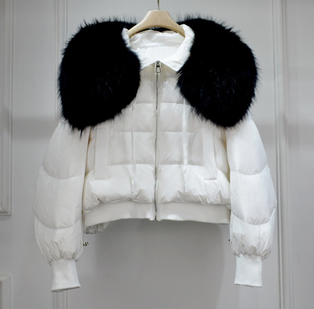 Real Fur Loose Duck Down Puffer Coats