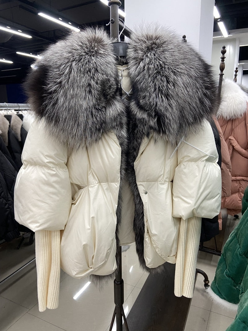 Goose Down Big Fur Collar Puffer Jackets