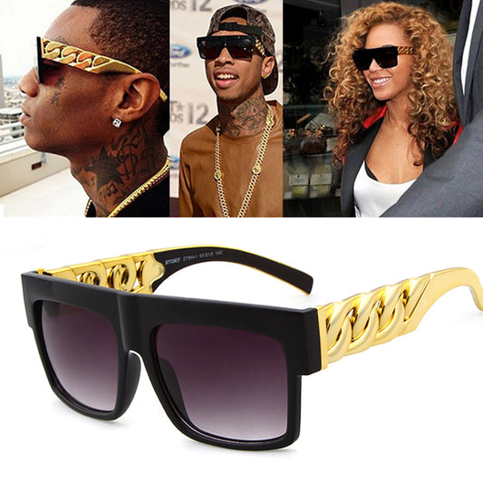Gold Metal Chain Sunglasses