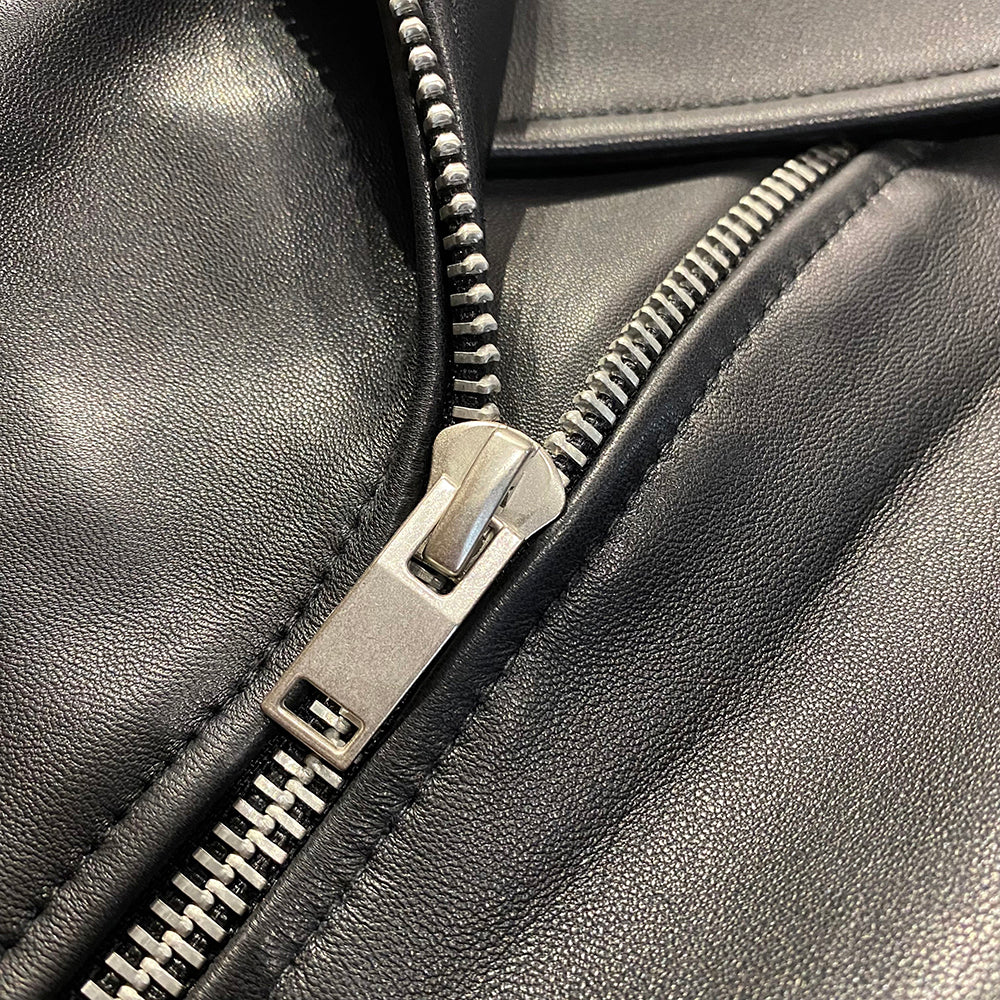 Genuine Leather Tie Up Short Moto Jackets