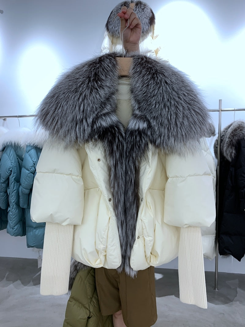 Goose Down Big Fur Collar Puffer Jackets