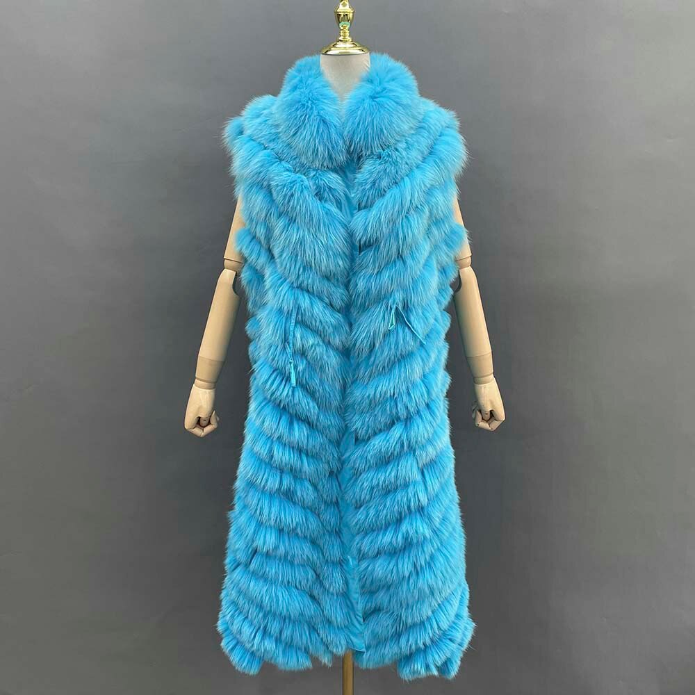 Reversible Long Real Fur Vests