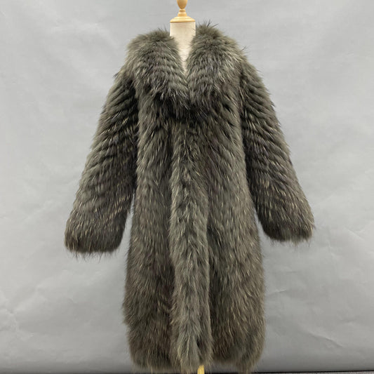 Real Fur Knee Length Full Pelt Fox Fur Coats
