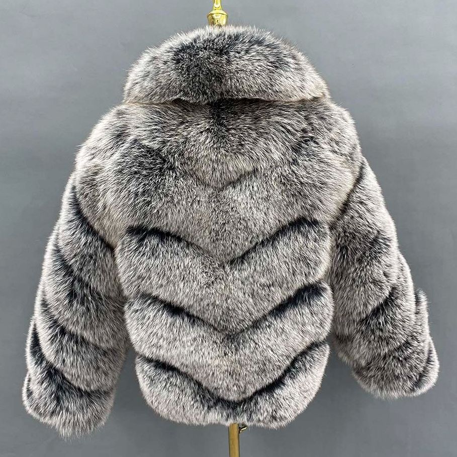 Black Frost Real Fox Fur Coats