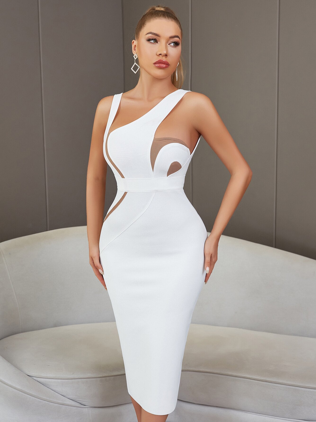 Tank Sleeveless Backless Midi Bodycon Dresses