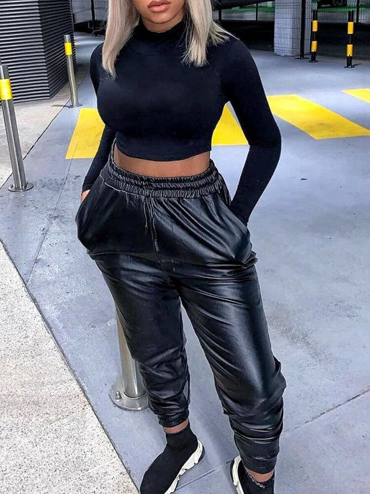 Pu Leather Pants Plus Size