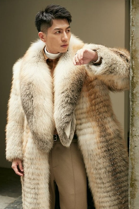 Luxury Real Fur Big Collar Long Coats