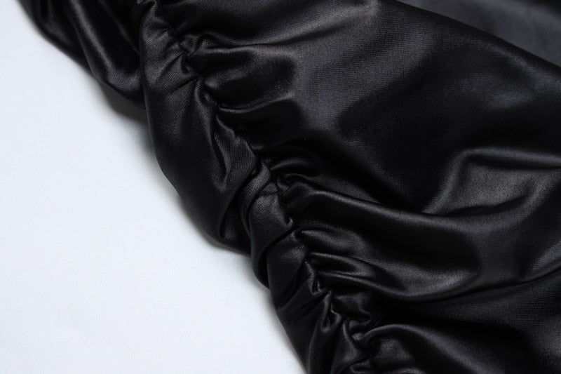 Pu Leather Long Sleeve Bodycon Mini Dresses