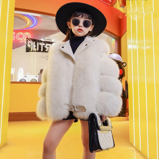 Genuine Fur Moto Jackets For Girls