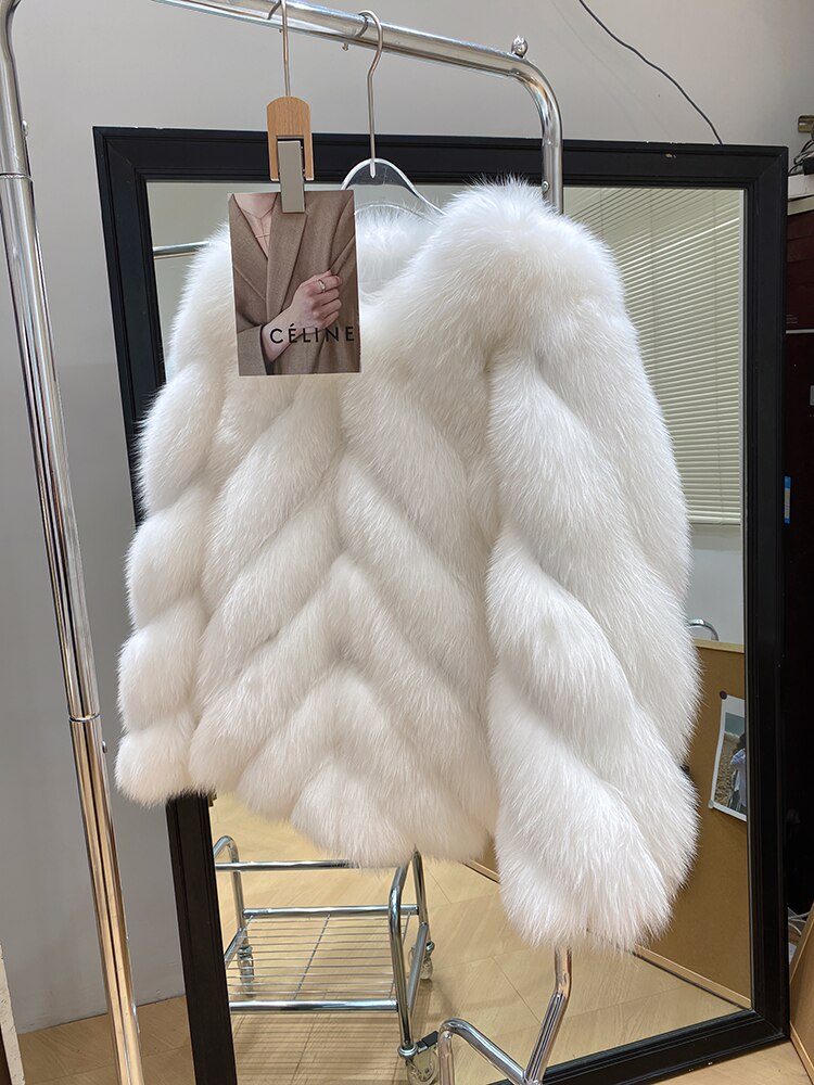 Luxury Pattern Real Fur Coats