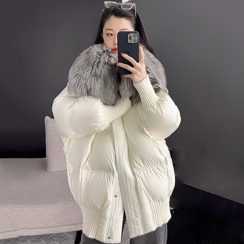 Goose Down Real Fur Big Collar Puffer Coats