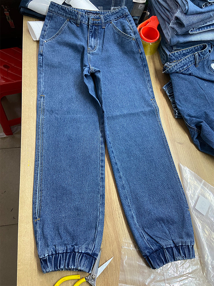 Side Leg Split Loose Harem Jeans