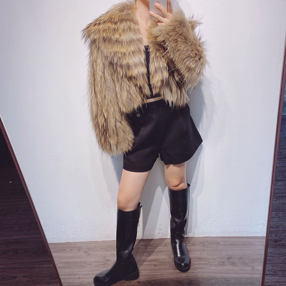 Knitted Real Fur Short Coats