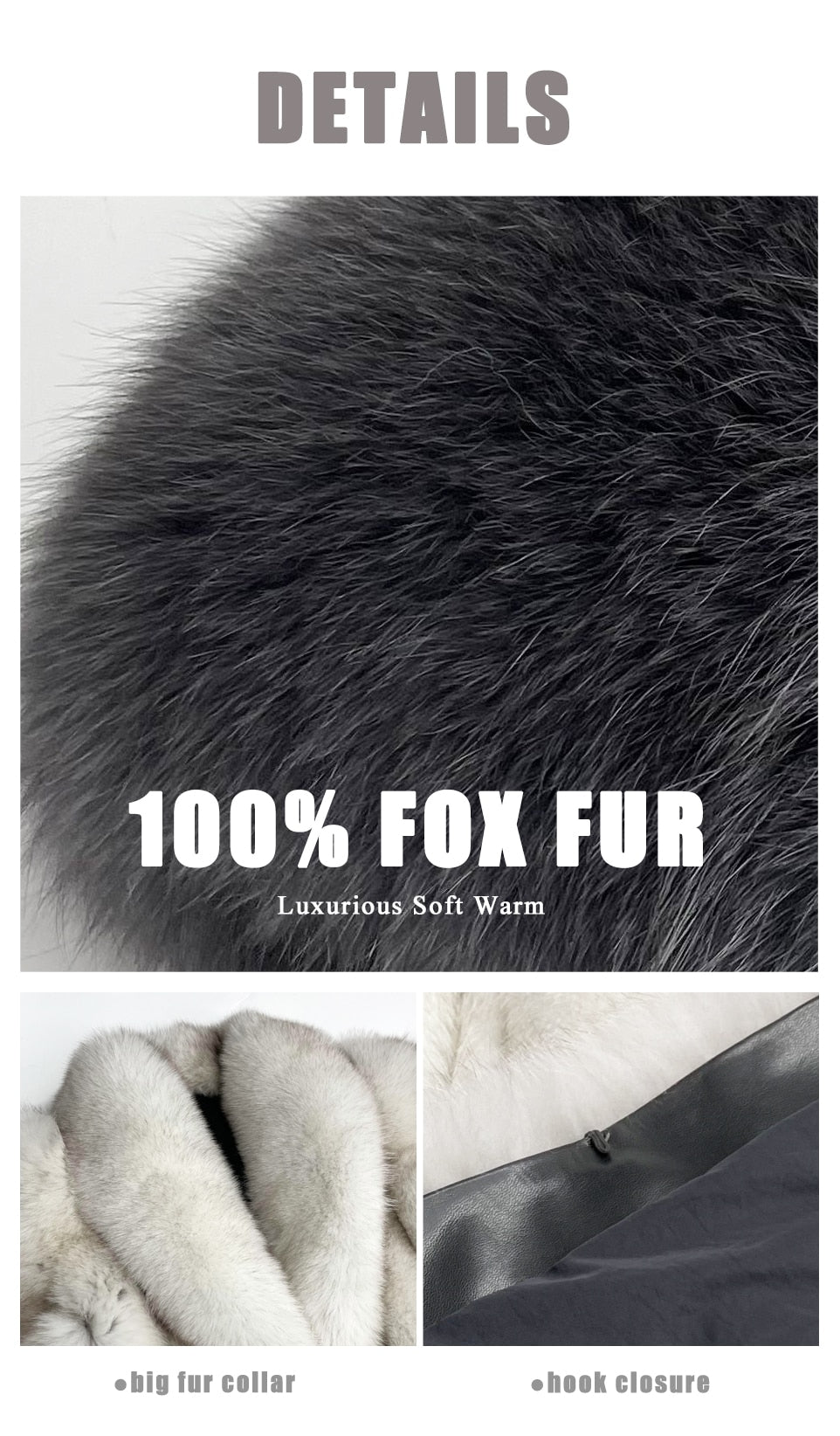 Big Collar Real Fox Fur Long Coats