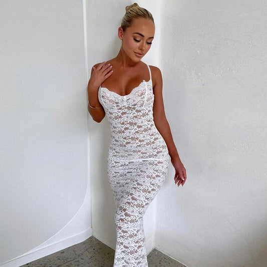 Lace Bodycon See Through Long Dresses