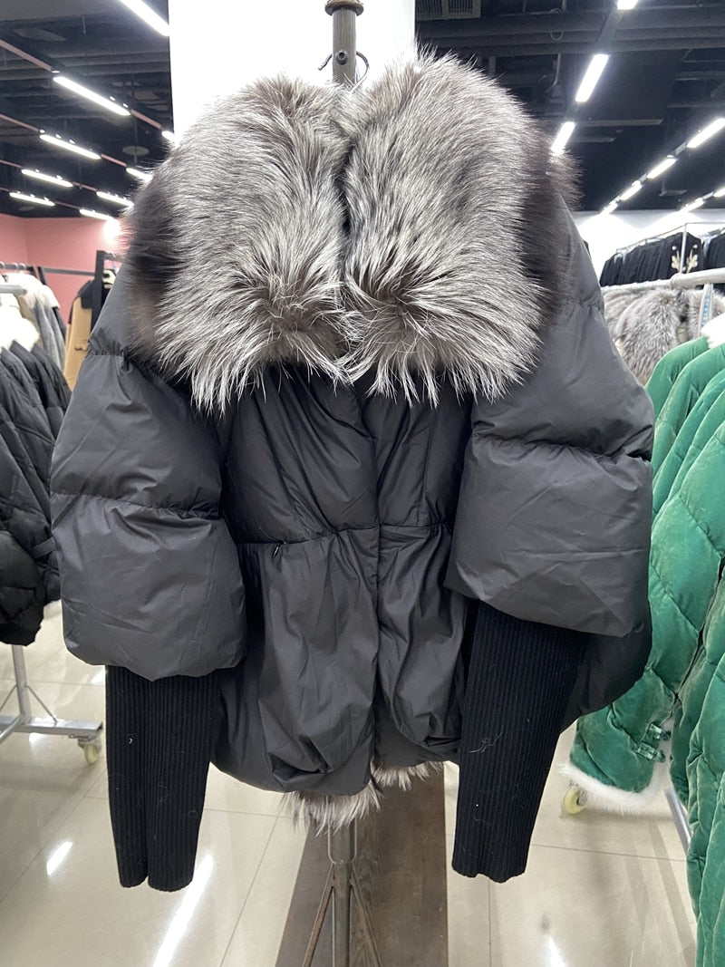 Goose Down Big Fur Collar Puffer Jackets