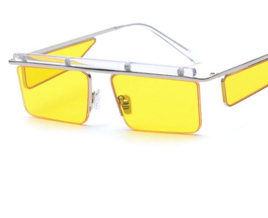 Clear Side Half Lens Square Sunglasses