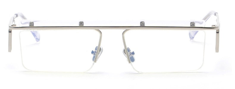 Clear Side Half Lens Square Sunglasses