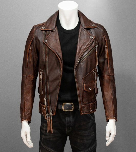 Genuine Leather Jacket Short Vintage