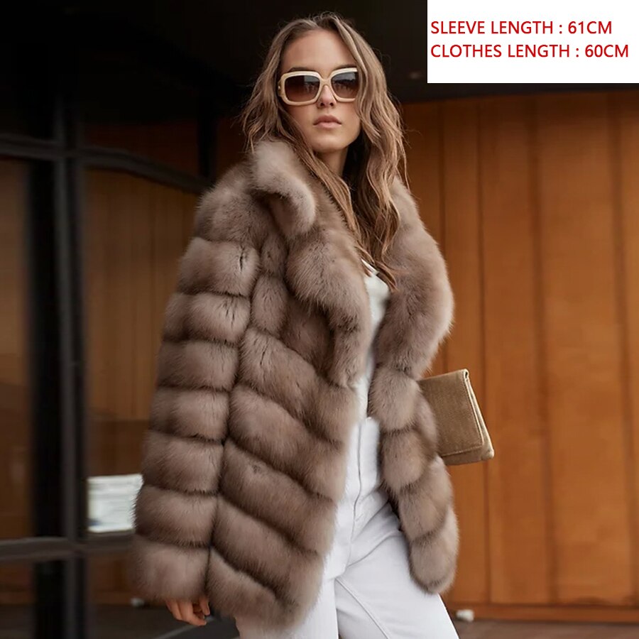 Luxury Pattern Real Fox Fur Coats