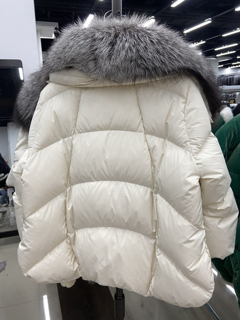 Goose Down Big Fur Collar Puffer Jackets