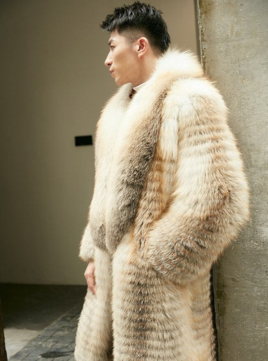 Luxury Real Fur Big Collar Long Coats