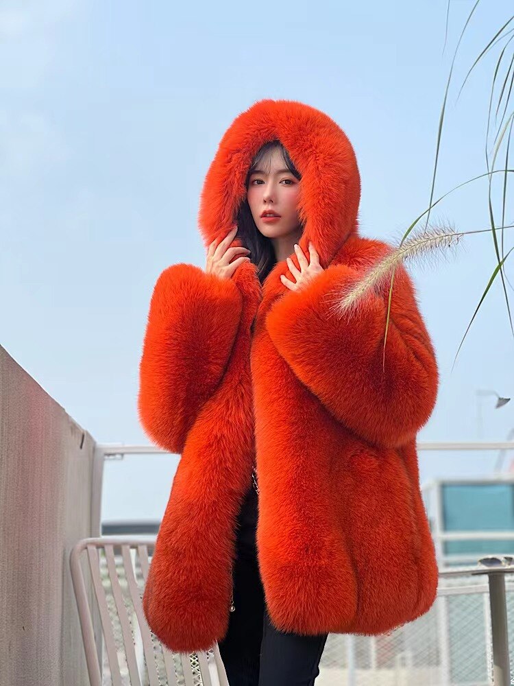 Real Fur Hooded Full Pelt Coats