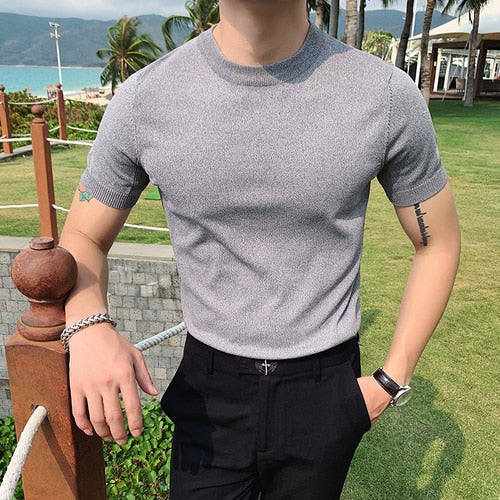 Silk O-Neck Short Sleeve Shirts