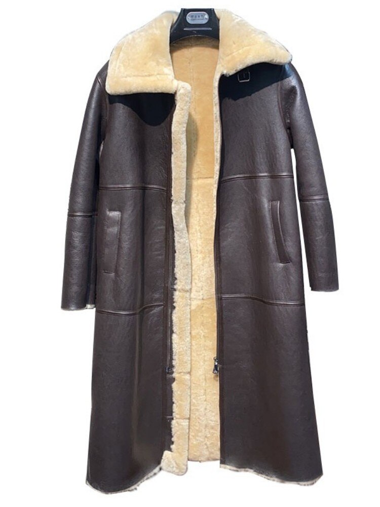 Long Genuine Leather Coats Shearling Lining