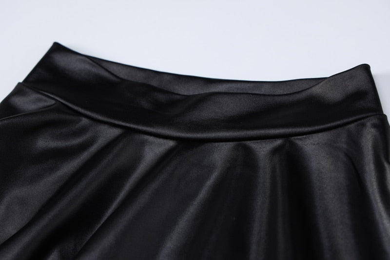 Pu Leather Long Sleeve Bodycon Mini Dresses