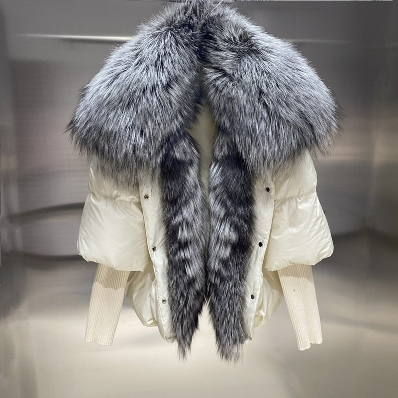 Goose Down Big Fur Collar Puffer Jackets