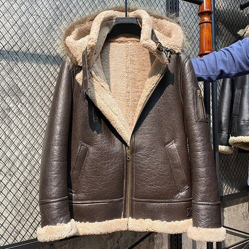 Genuine Leather Coats Real Shearling Fur & Fur Parka