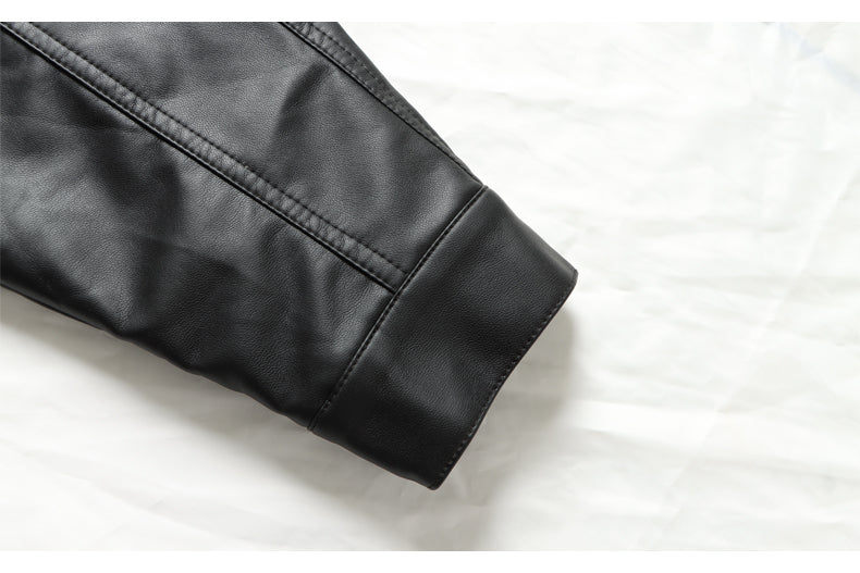 PU Leather Slim Cropped Jackets