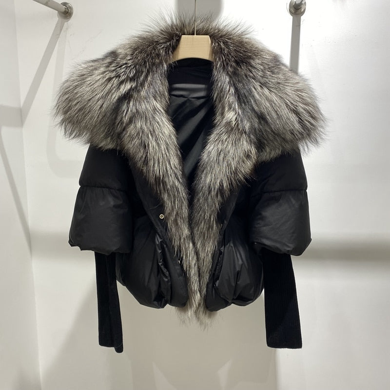 Goose Down Big Fur Collar Puffer Jackets