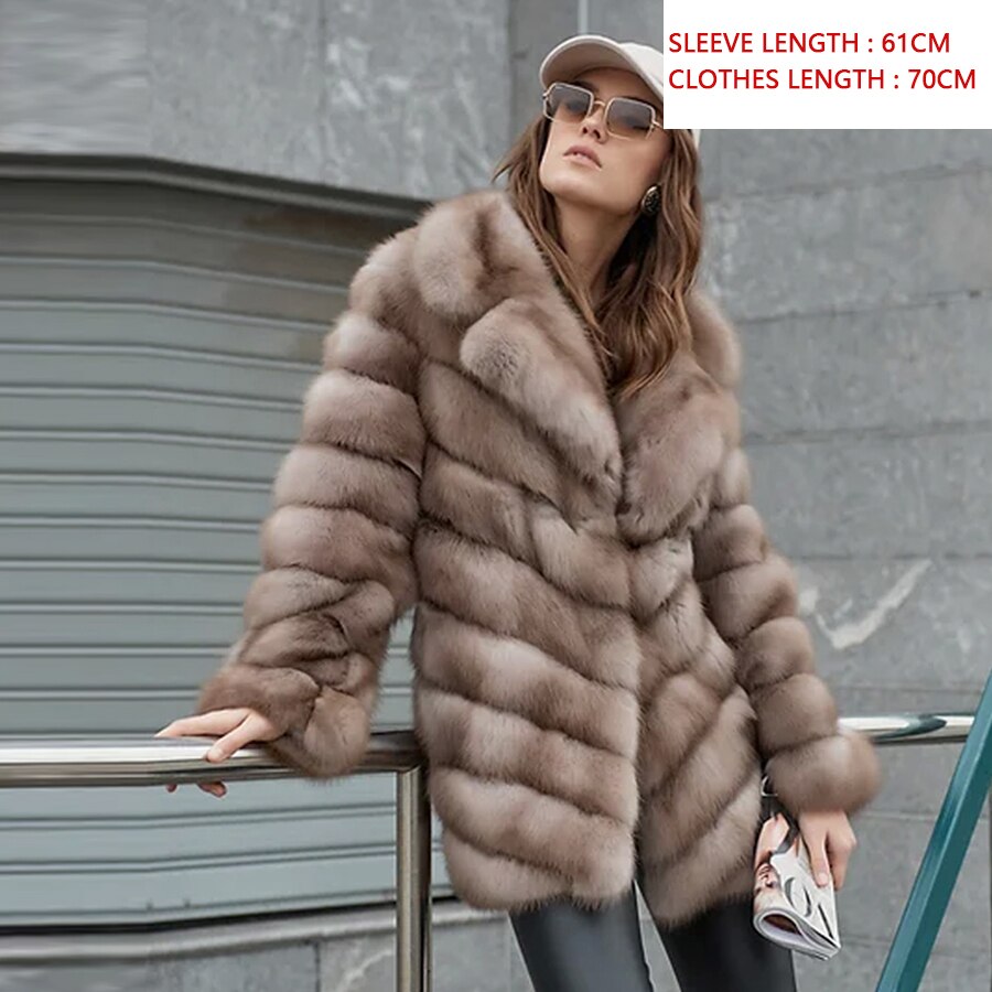 Luxury Pattern Real Fox Fur Coats