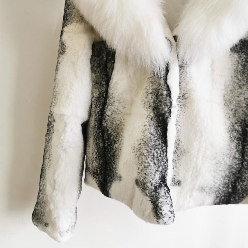 Real Full Pelt Fur White Real Fur Collar