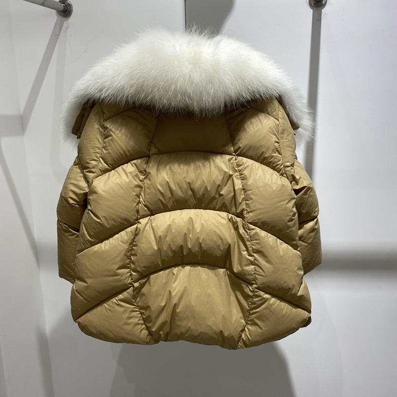 Goose Down Big Fur Collar Puffer Jackets