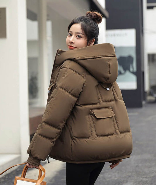 Back Pocket Loose Puffer Jackets