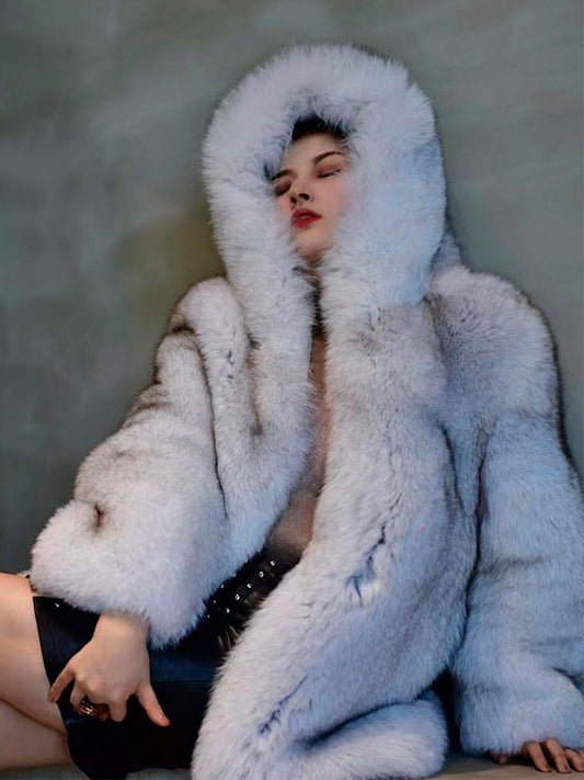 Real Fur Hooded Full Pelt Coats