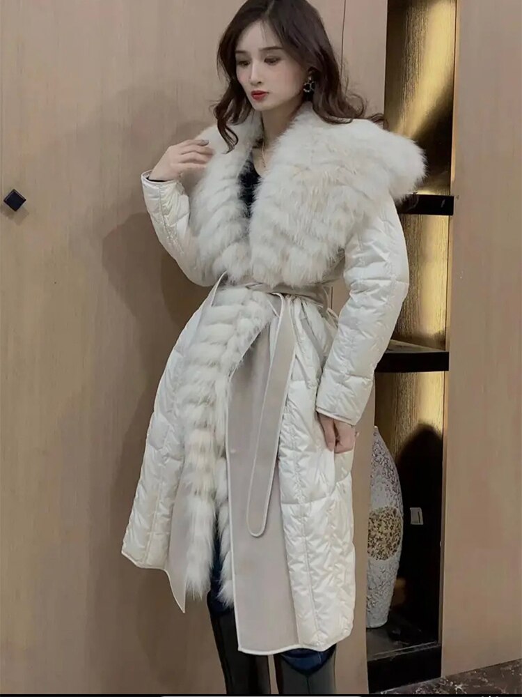 Real Fur Big Collar Goose Down Puffer Coats