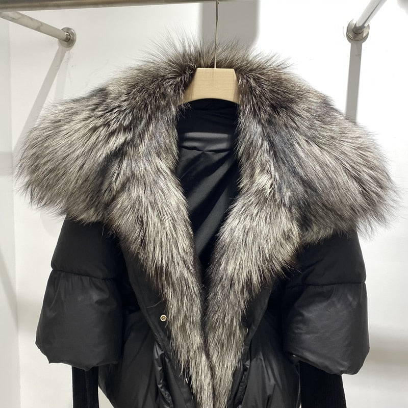 Goose Down Big Fur Collar Puffer Jackets