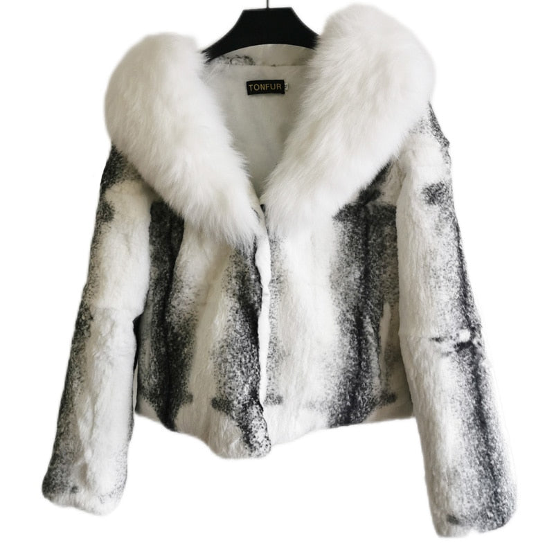 Real Full Pelt Fur White Real Fur Collar