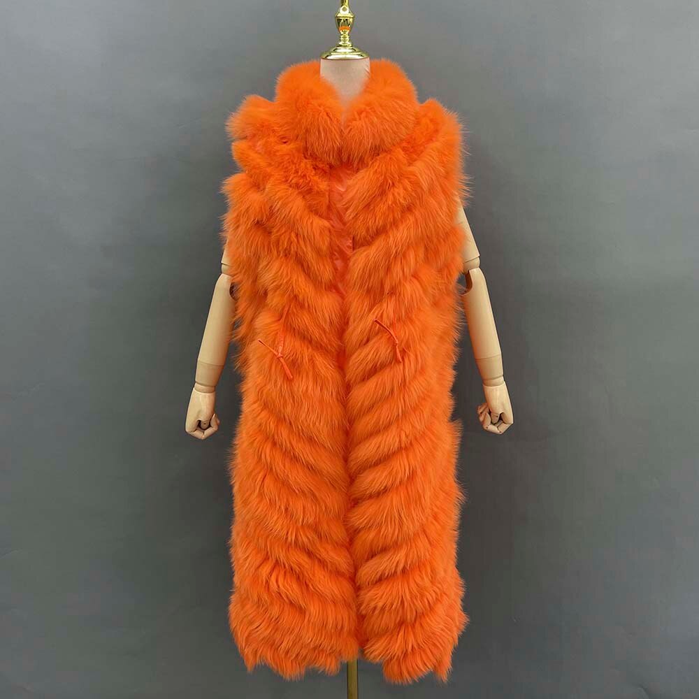 Reversible Long Real Fur Vests