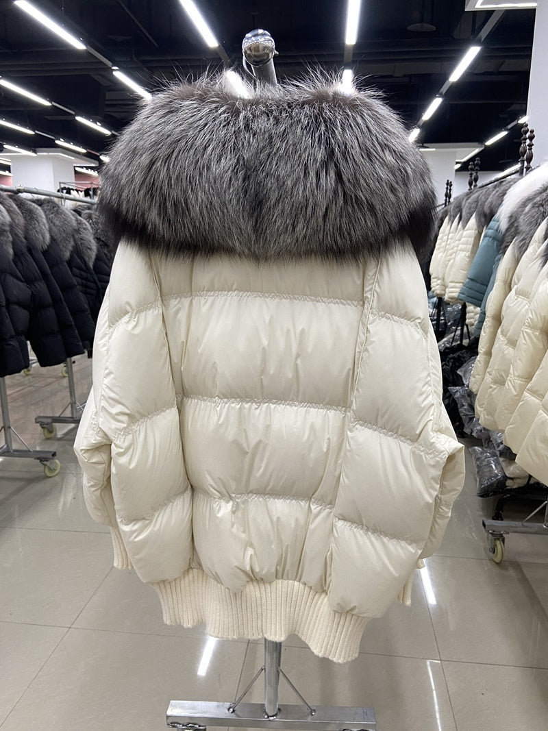 Goose Down Real Fur Big Collar Puffer Coats