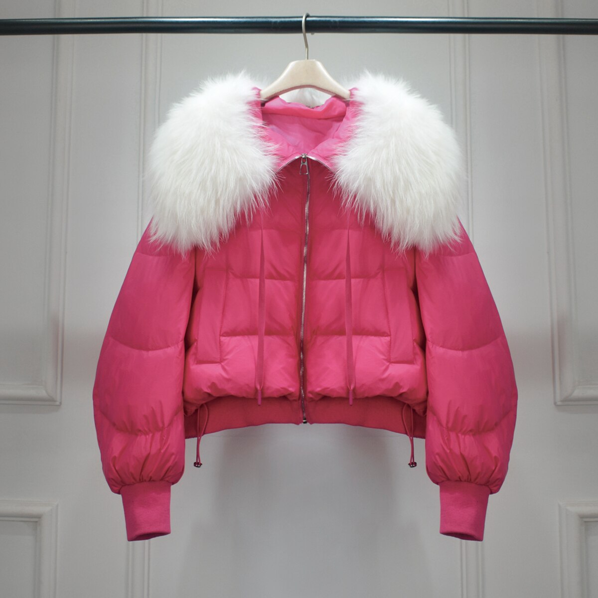 Real Fur Loose Duck Down Puffer Coats