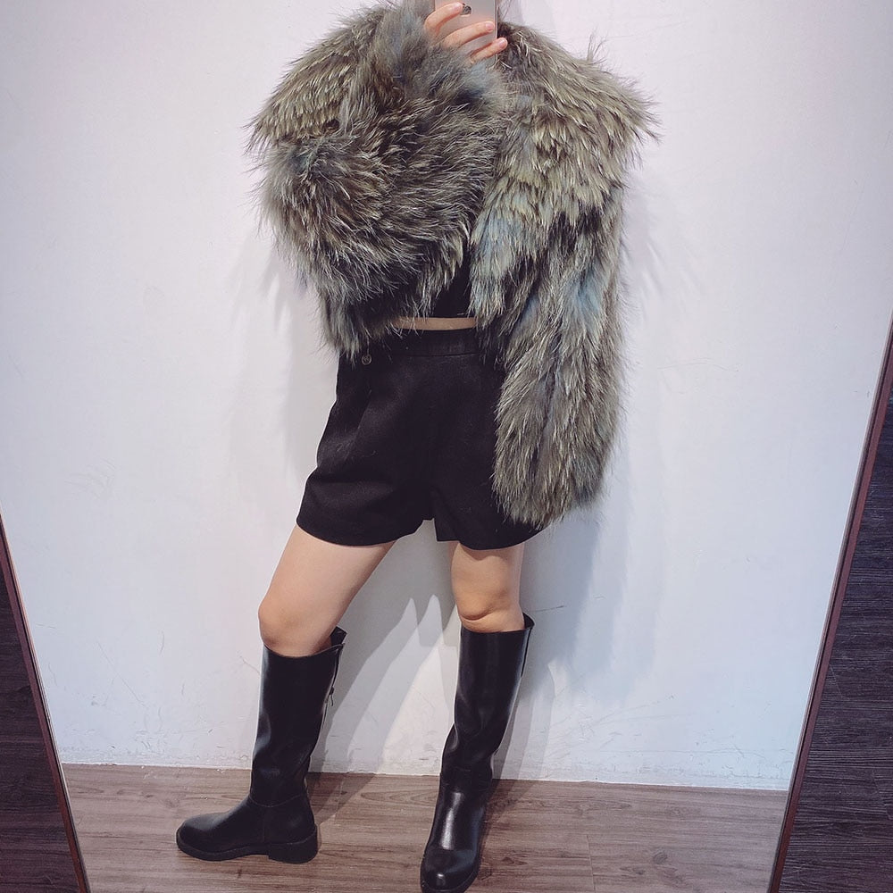 Knitted Real Fur Short Coats