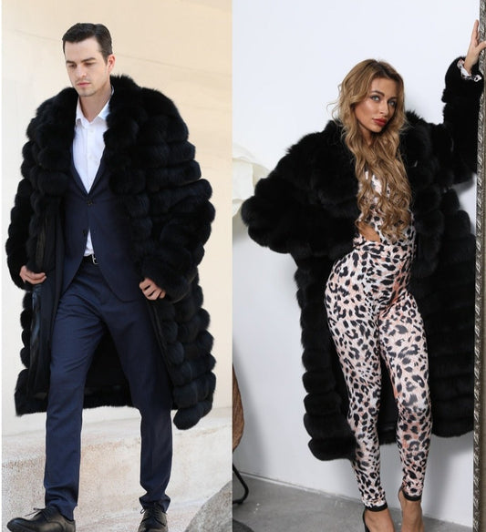 Real Fox Fur Over the Knee Coats