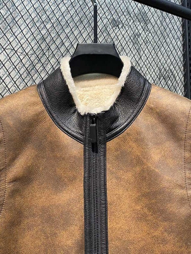 Genuine Leather Vest Shearling Lining