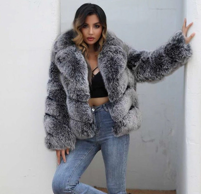 Black Frost Real Fox Fur Coats