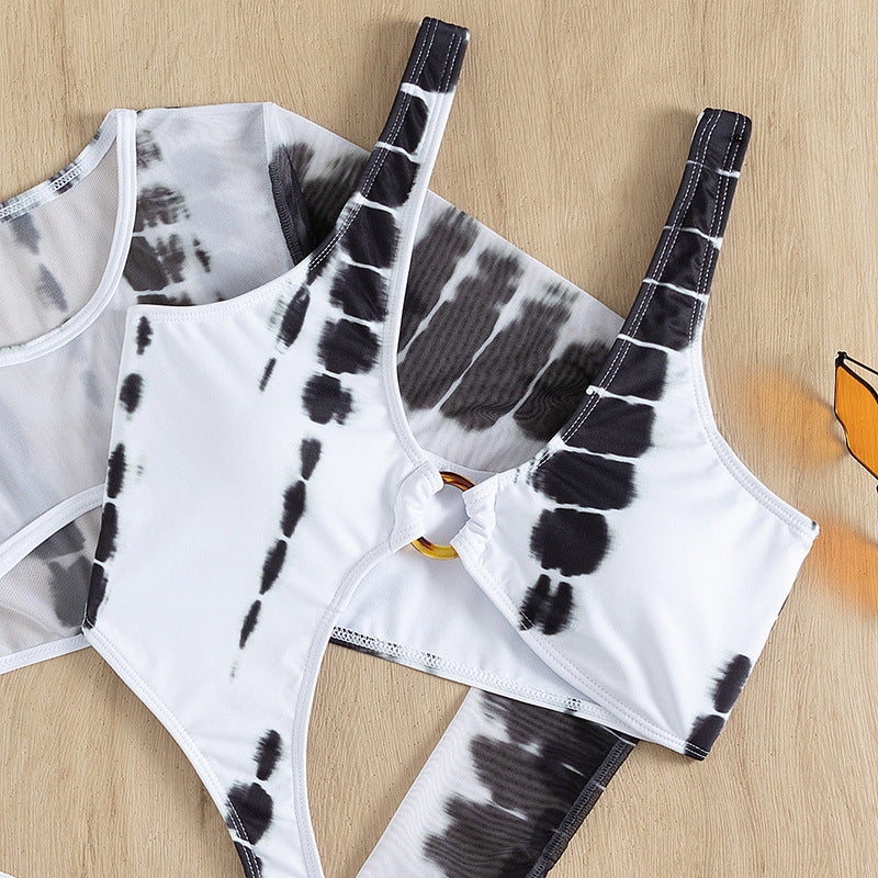 Collection of White/Black Tie Dye Swimwear